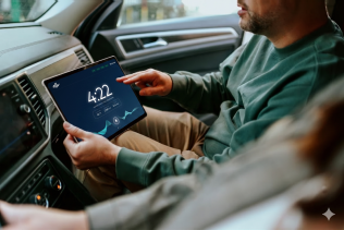 Driver accessing information from the cab
